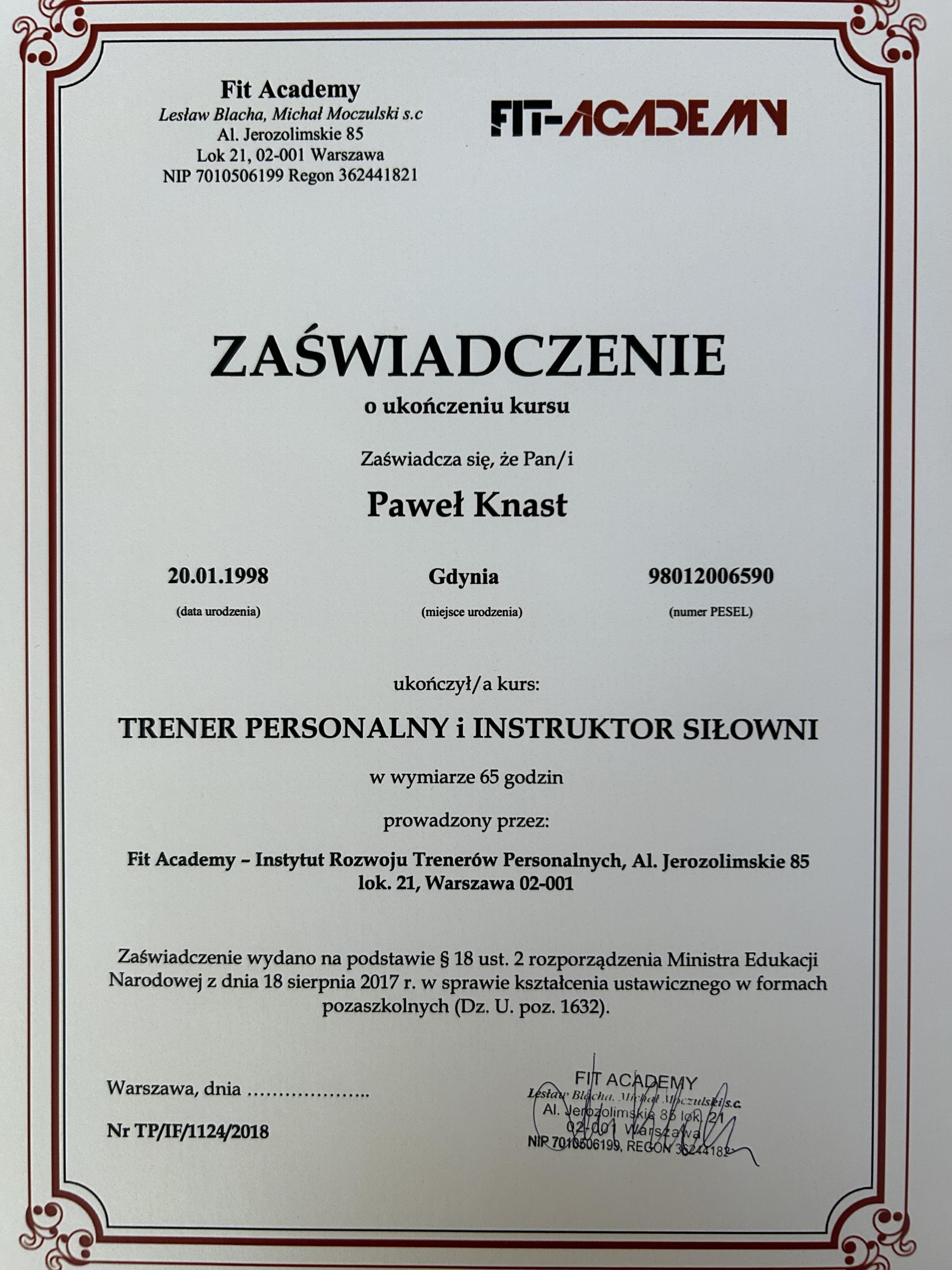 Certyfikat 9